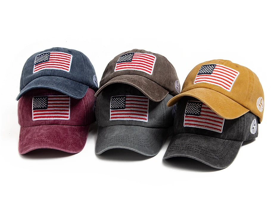 Retro American USA Flag - Cap