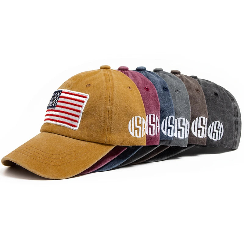 Retro American USA Flag - Cap